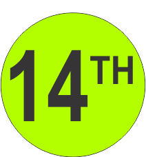 Fourteenth (14th) Fluorescent Circle or Square Labels